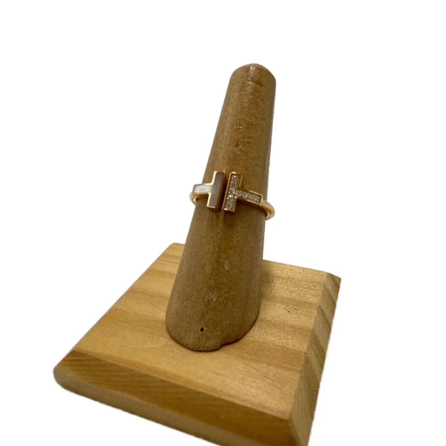 Tiffany & Company 18K T Wire Diamond Luxury Designer Ring, Size: 6.5