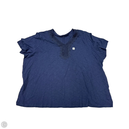 Top Short Sleeve By Catherines In Navy, Size: 4x