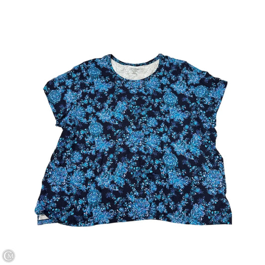 New! Top Short Sleeve By Catherines In Blue, Size: 4x