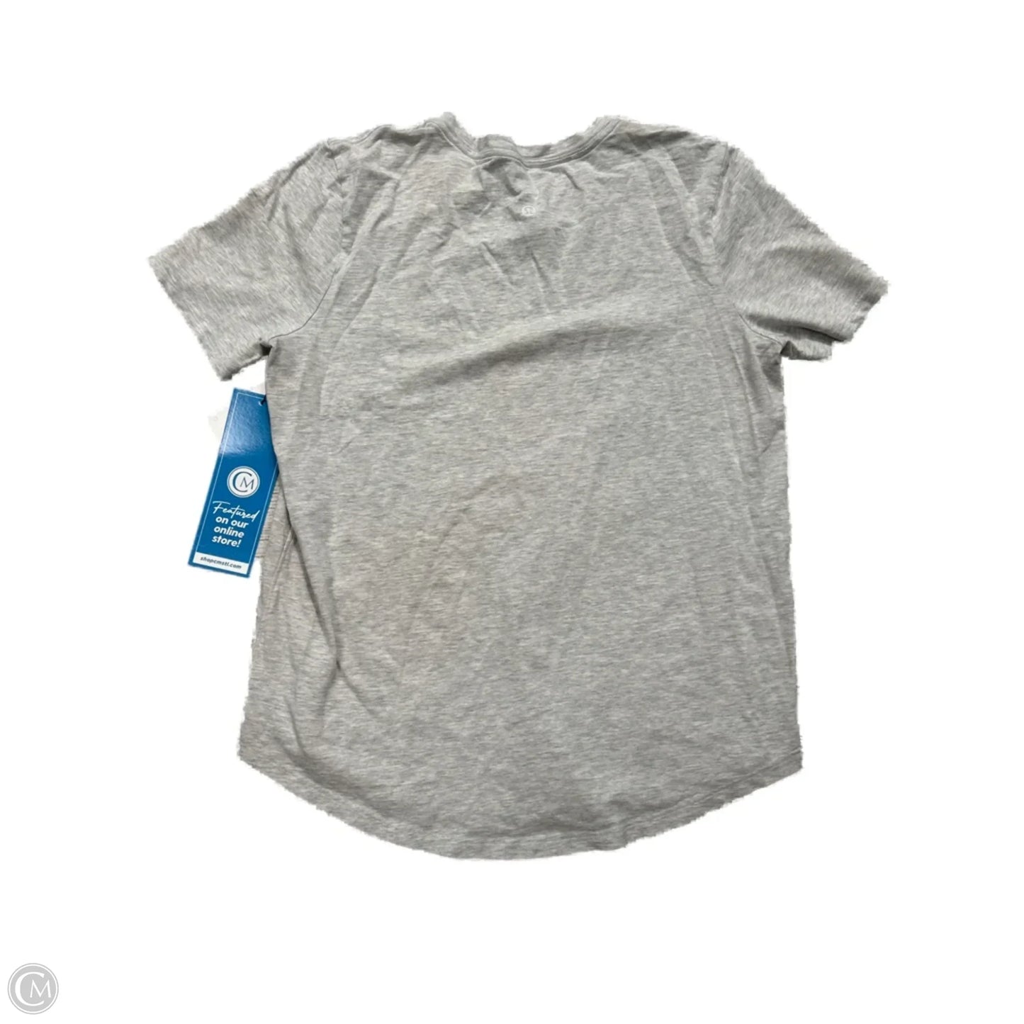 Athletic Top Short Sleeve By Lululemon In Grey, Size: 6