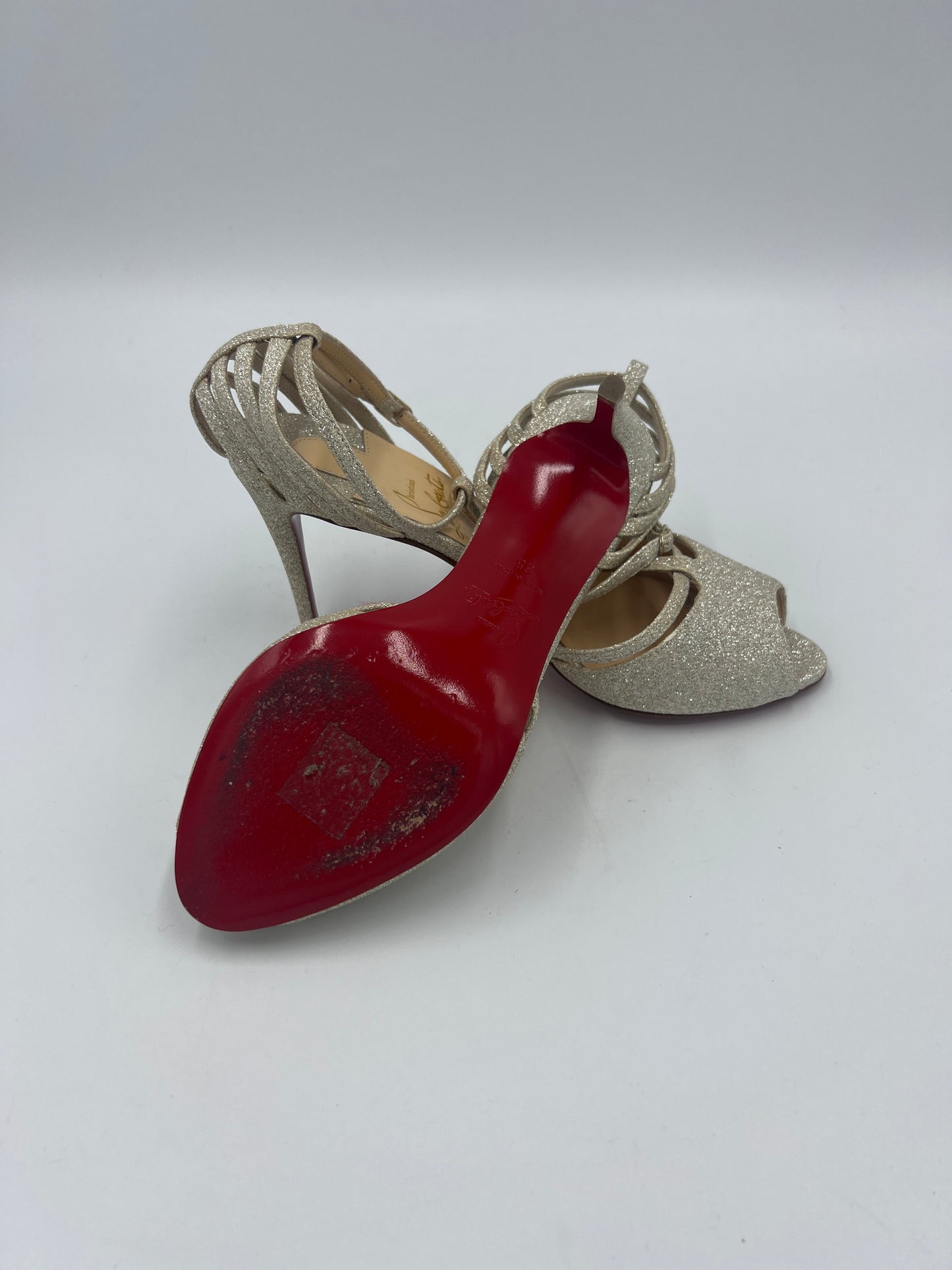 Like New! Christian Louboutin Patitta Glitter Designer Pumps  Sz. 5 / 35