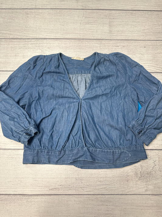 Top Long Sleeve By Madewell In Denim, Size: M