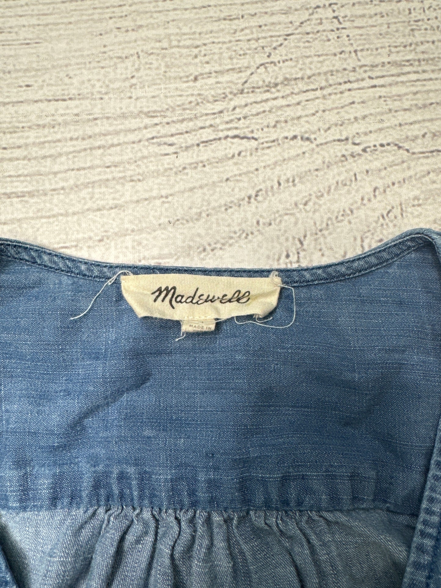 Top Long Sleeve By Madewell In Denim, Size: M