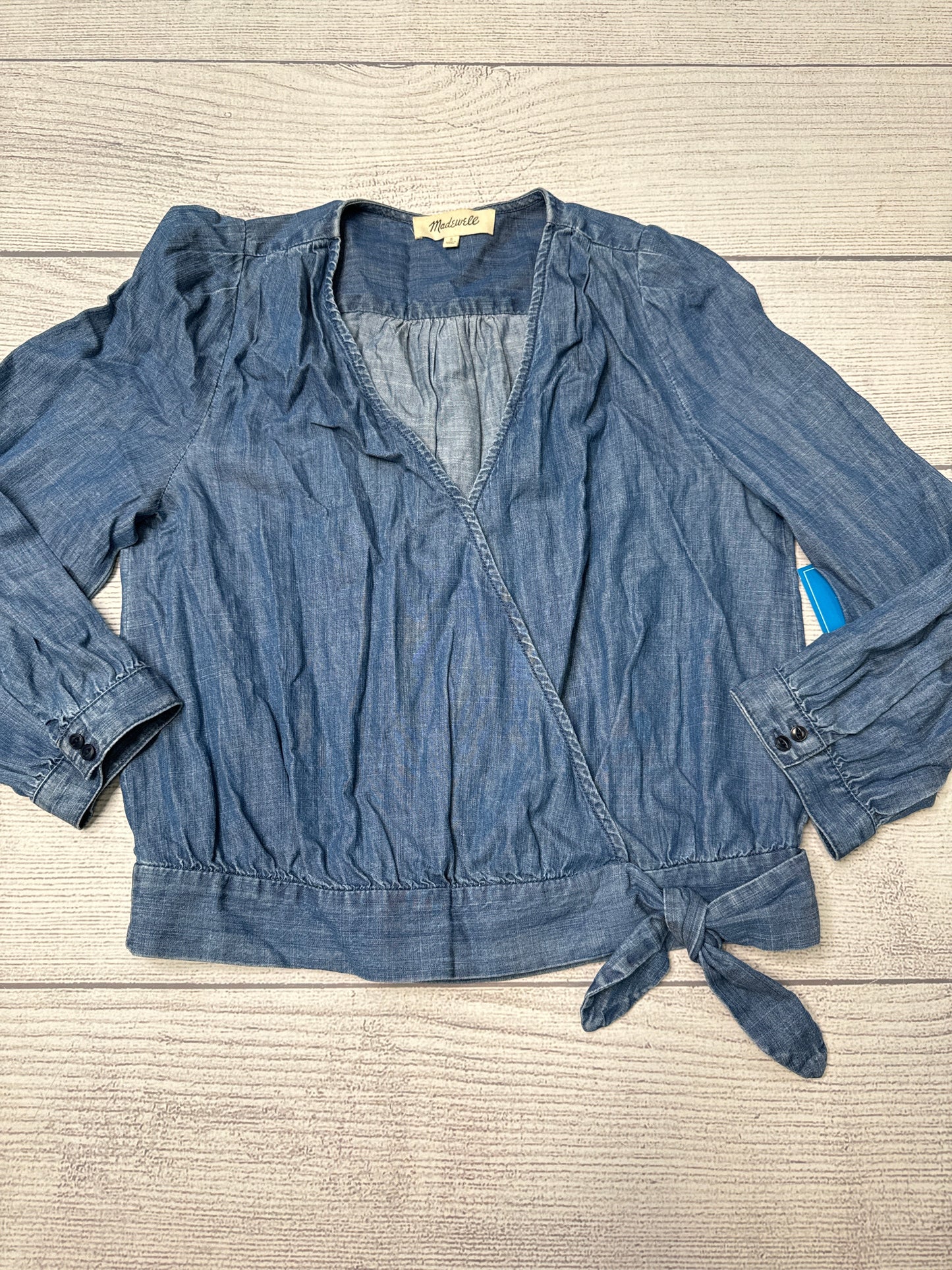 Top Long Sleeve By Madewell In Denim, Size: S