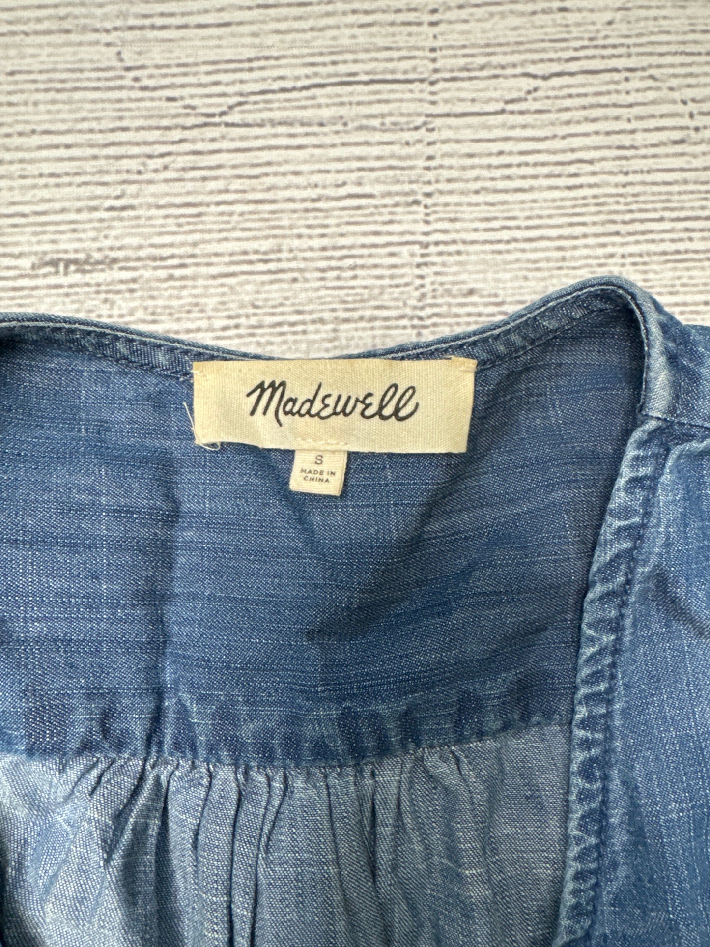 Top Long Sleeve By Madewell In Denim, Size: S