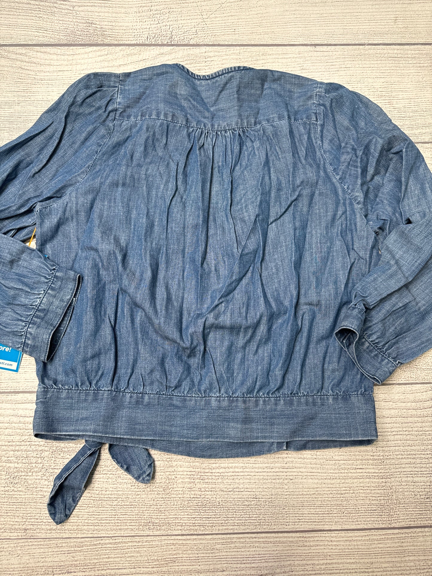 Top Long Sleeve By Madewell In Denim, Size: S