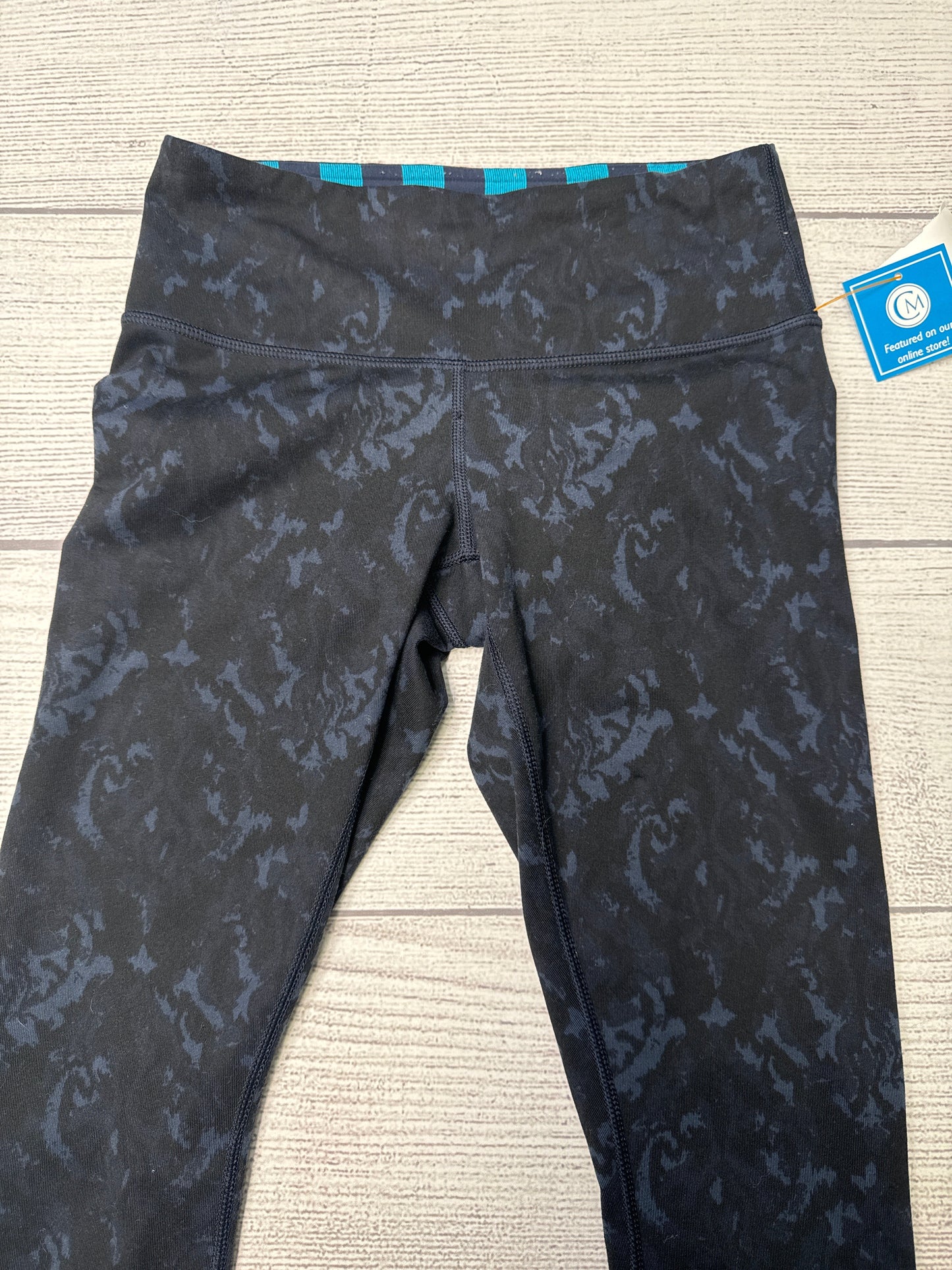 Athletic Leggings By Lululemon In Black Blue, Size: S