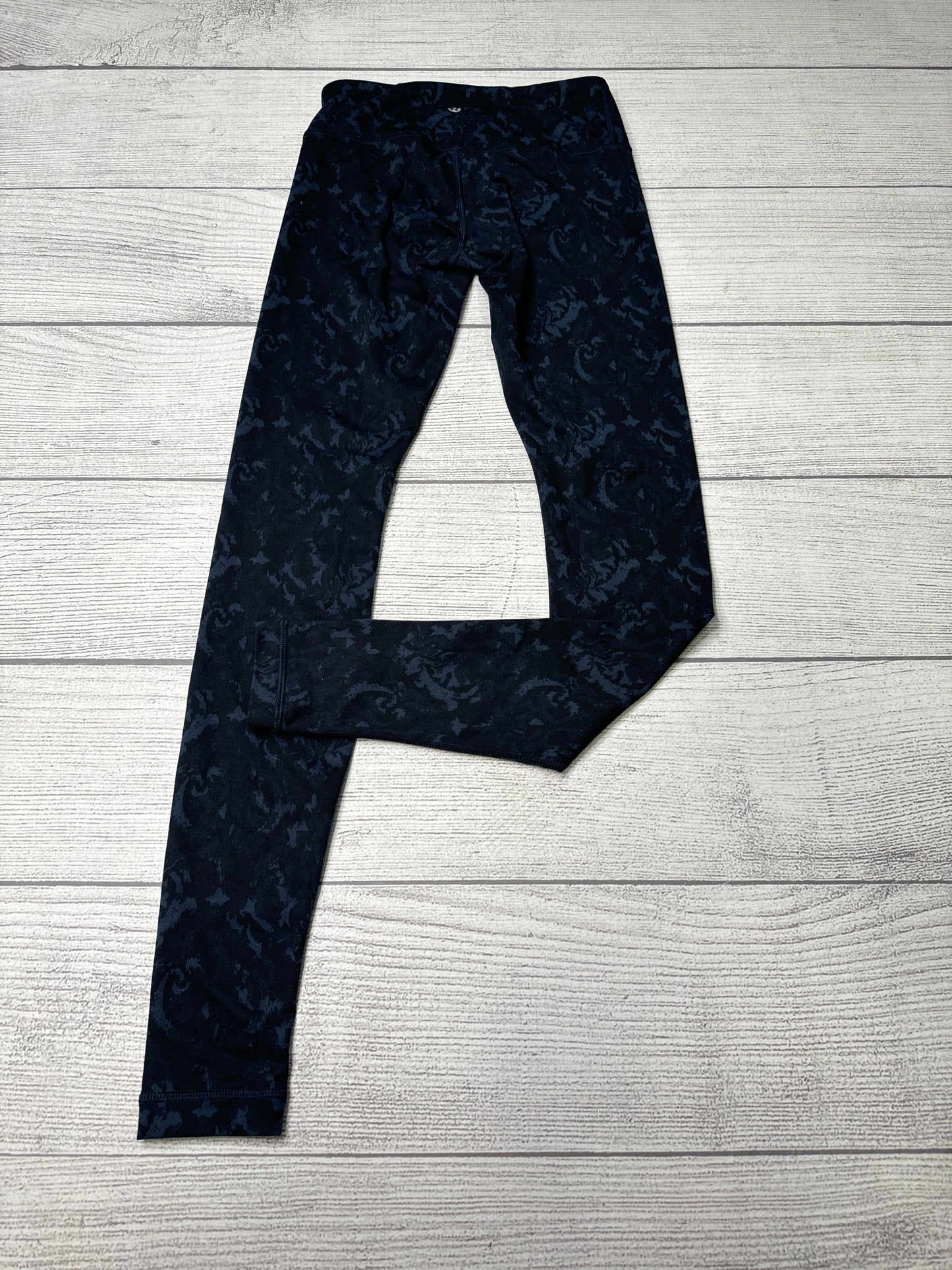 Athletic Leggings By Lululemon In Black Blue, Size: S