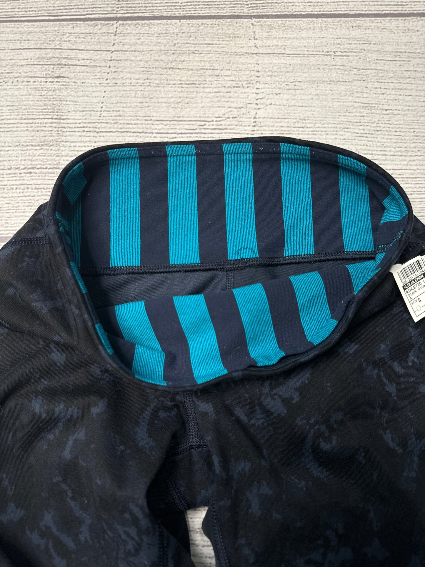 Athletic Leggings By Lululemon In Black Blue, Size: S