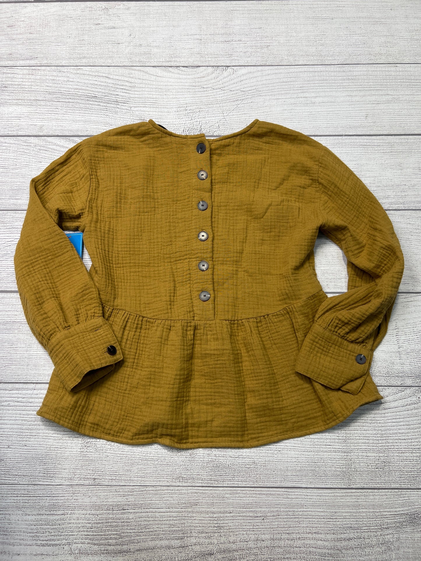 Top Long Sleeve By Madewell In Yellow, Size: S