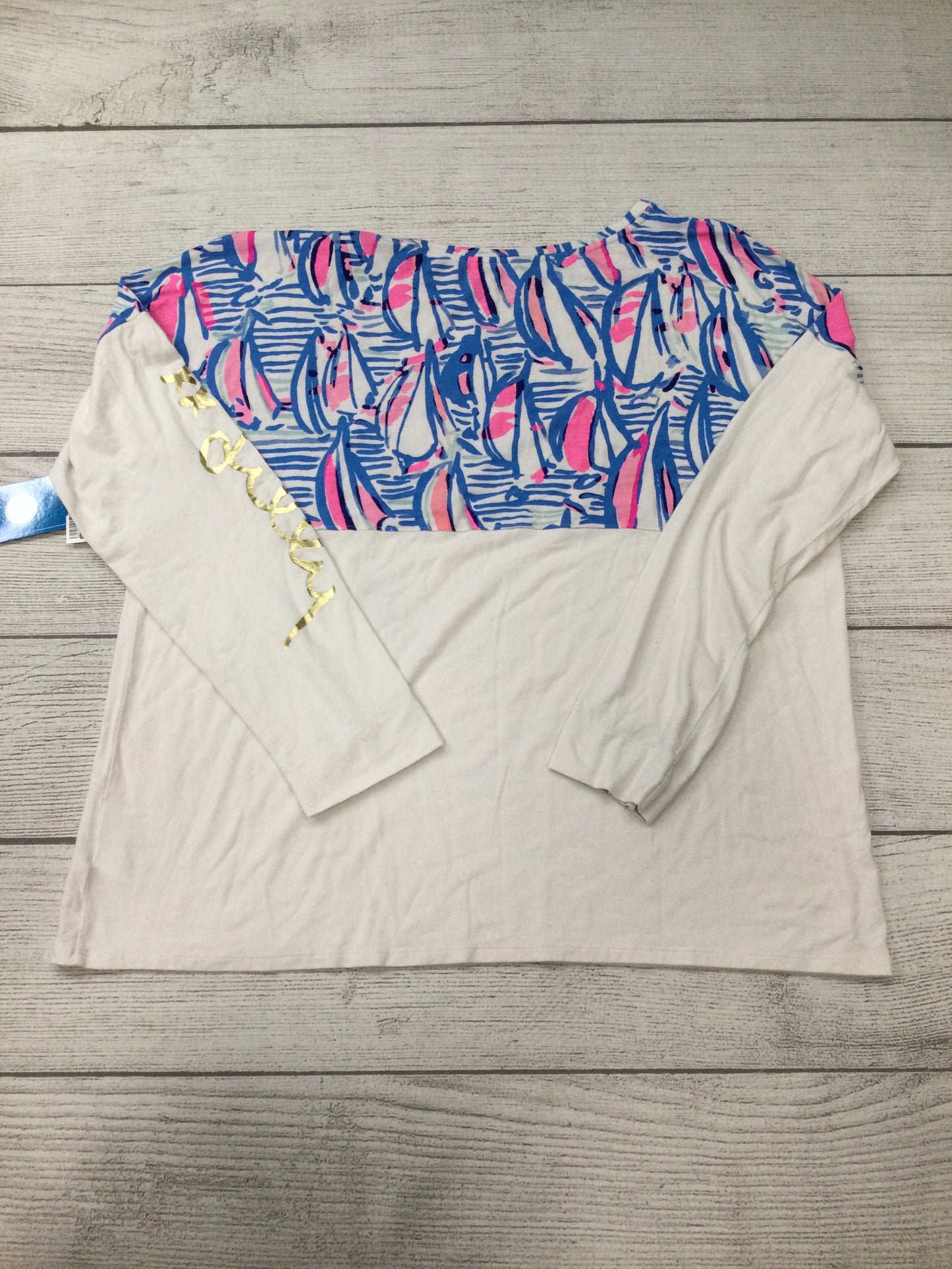 Top Long Sleeve By Lilly Pulitzer In White, Size: Xl