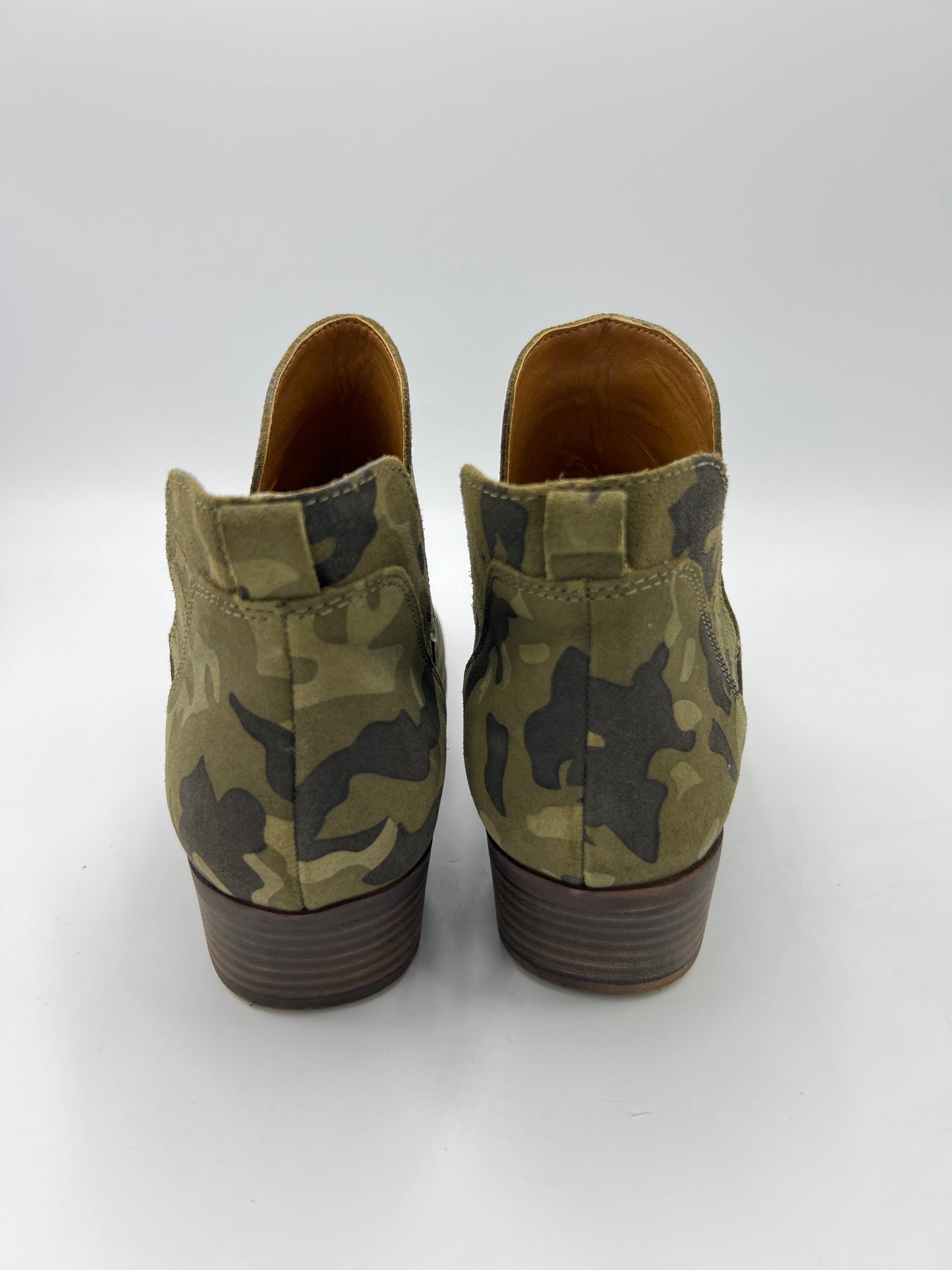 Boots Ankle Heels By Lucky Brand In Camouflage Print, Size: 9.5