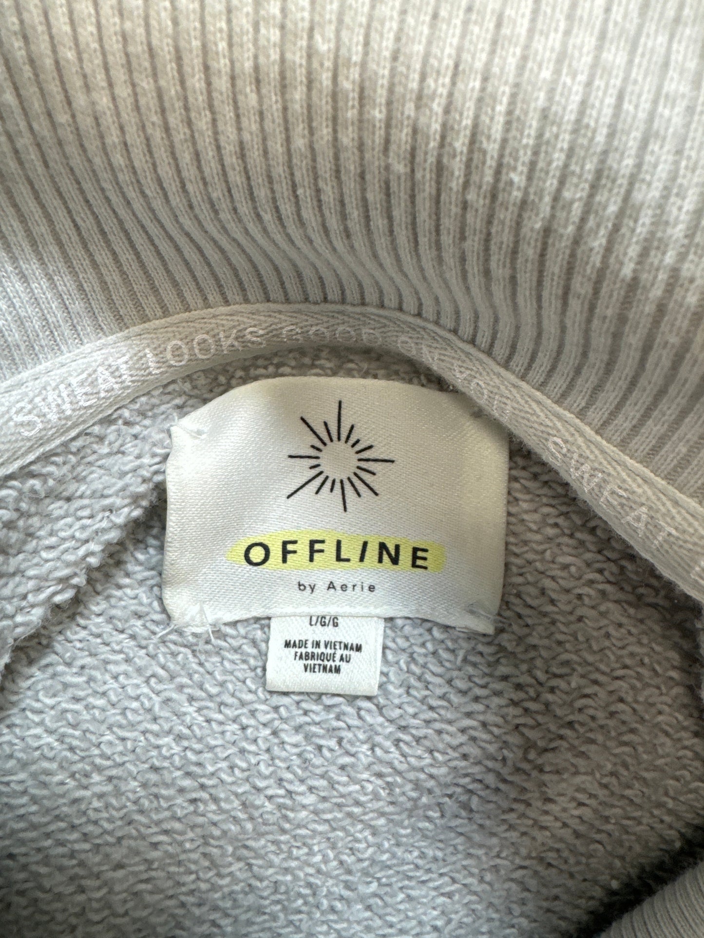 Sweatshirt Collar By Aerie In Grey, Size: L