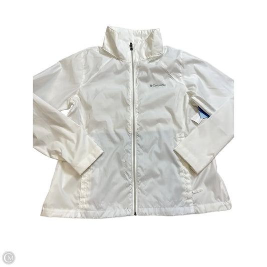 Jacket Windbreaker By Columbia In White, Size: Xl