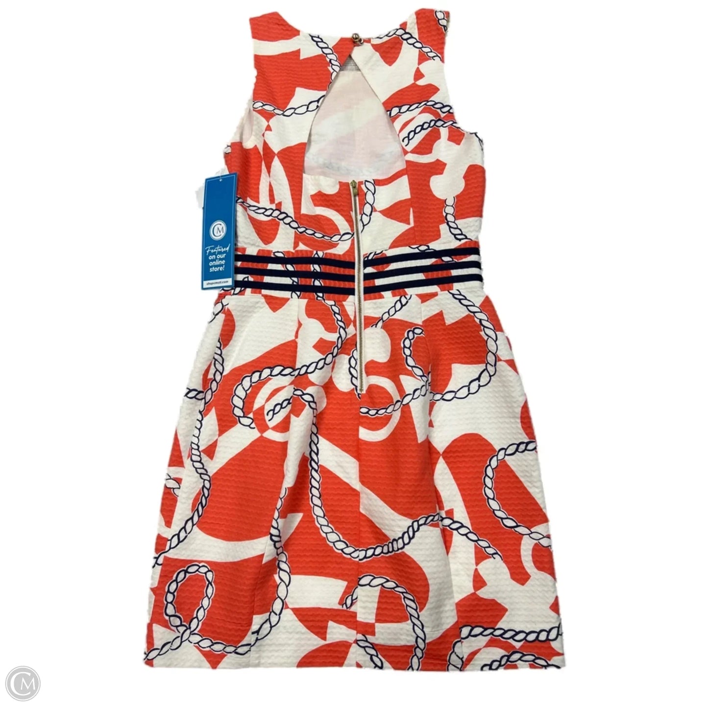 Dress Designer By Lilly Pulitzer In Orange & White, Size: Xs