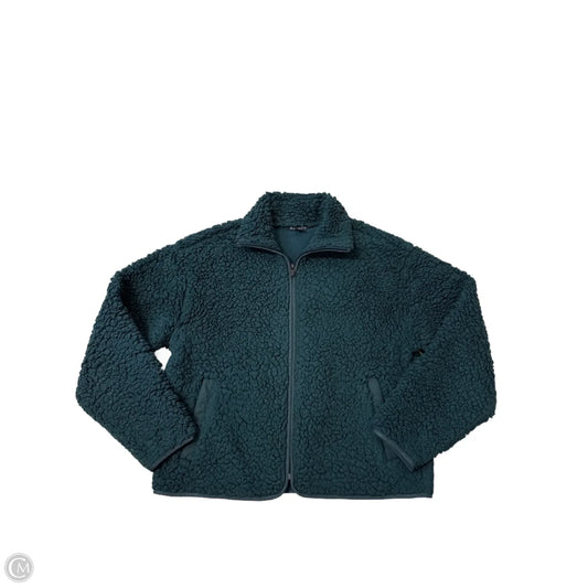 Jacket Faux Fur & Sherpa By Athleta In Teal, Size: Xs