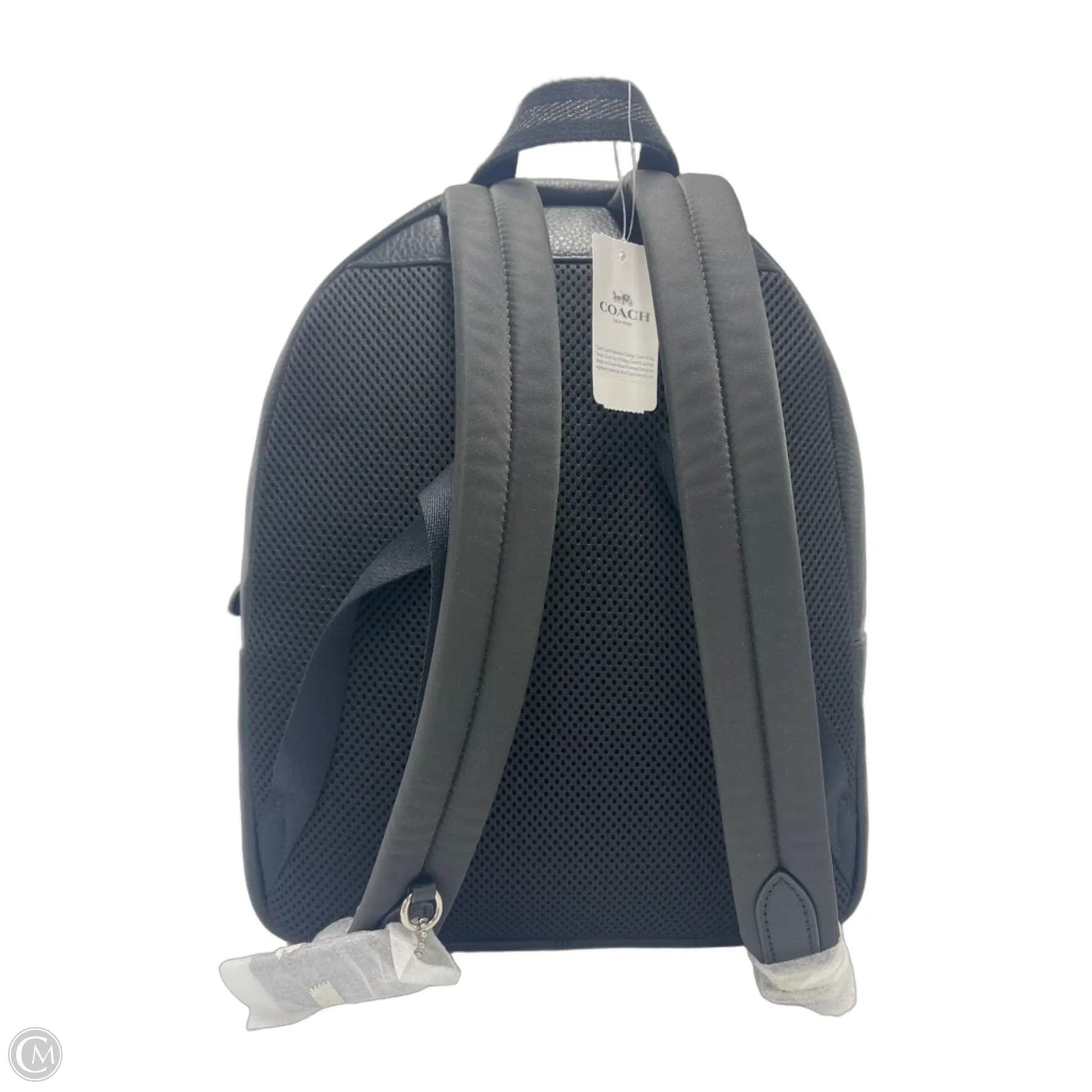 coach charlie backpack laptop F30550 Medium (IM/Black) Signature coated canvas with smooth leather details Inside zip pocket Zip closure fabric lining Top handle with 2 drop Outside zip pocket Adjustable shoulder straps 10 3/4 (L) x 12 1/2 (H) x 4 (W) Style No Coach Charlie Backpack Large