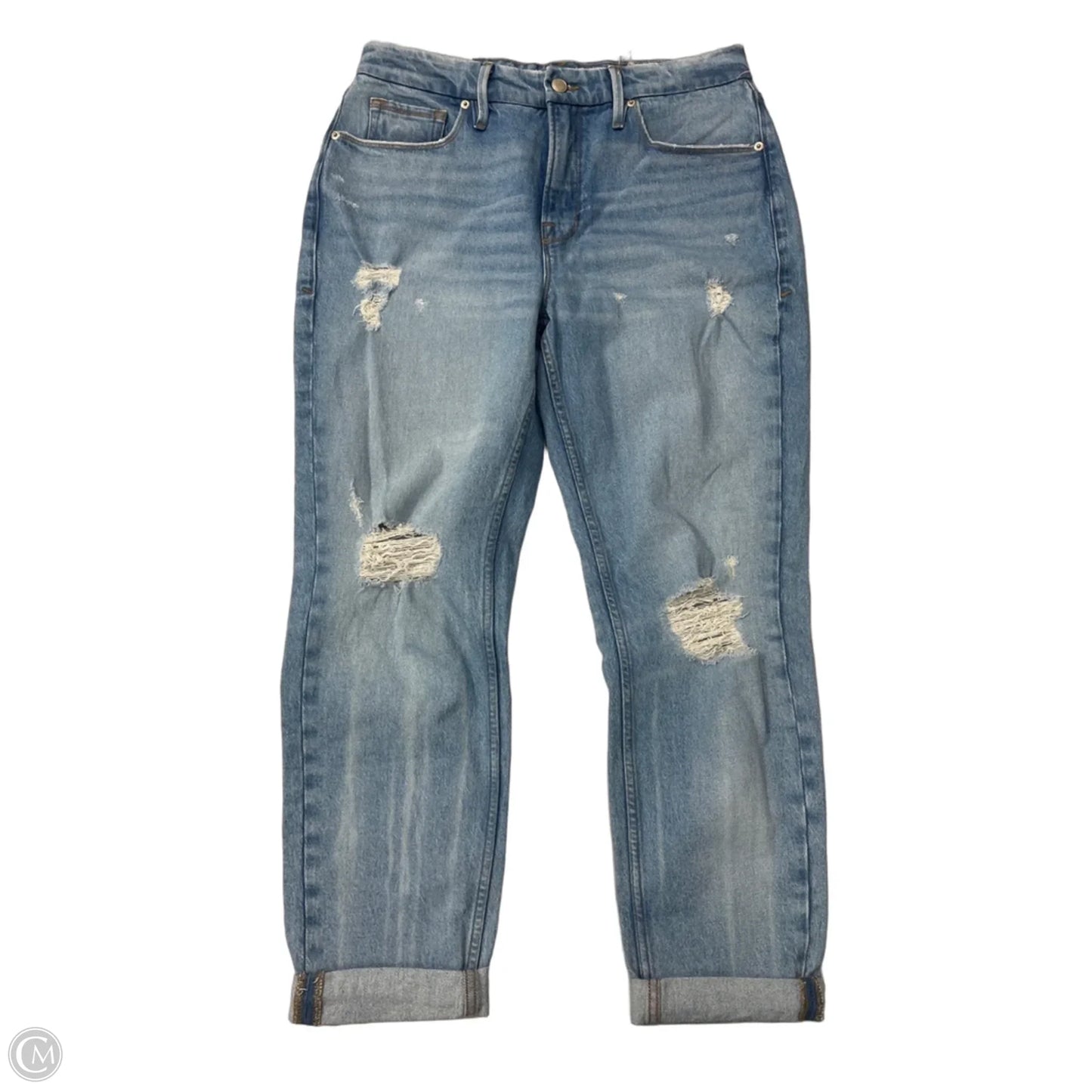 New! Jeans Straight By Good American In Blue Denim, Size: 8