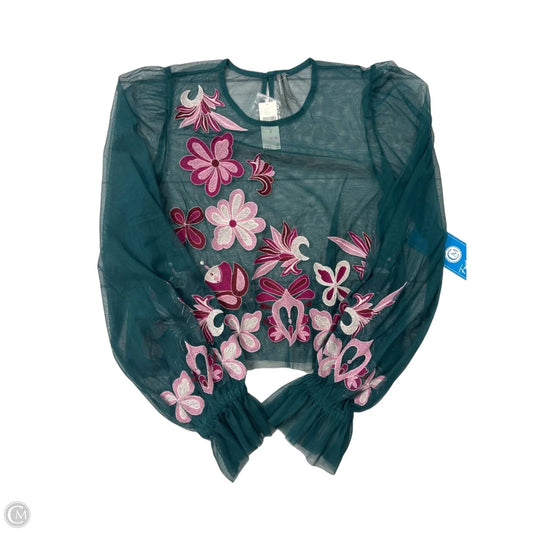 New! Top Long Sleeve By Anthropologie In Teal, Size: M