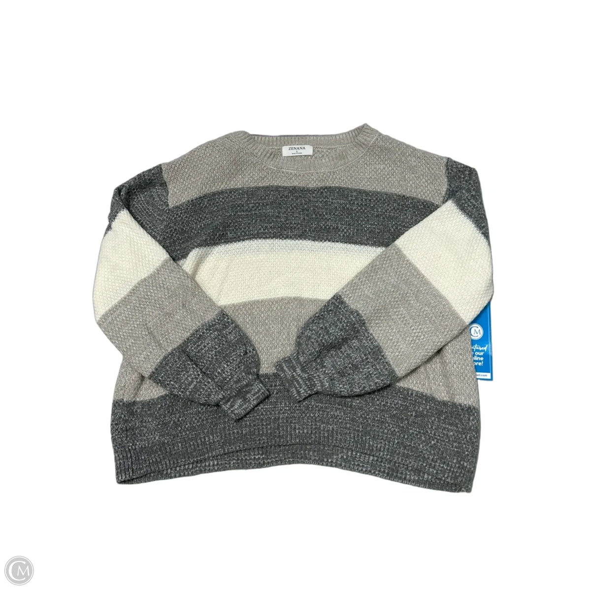 Sweater By Zenana In Striped Pattern, Size: L