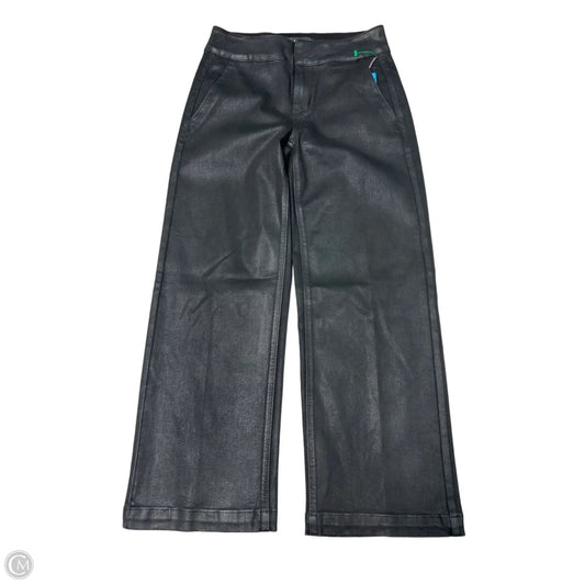 Paige Black Faux Leather Wide-Leg Pants Size 2