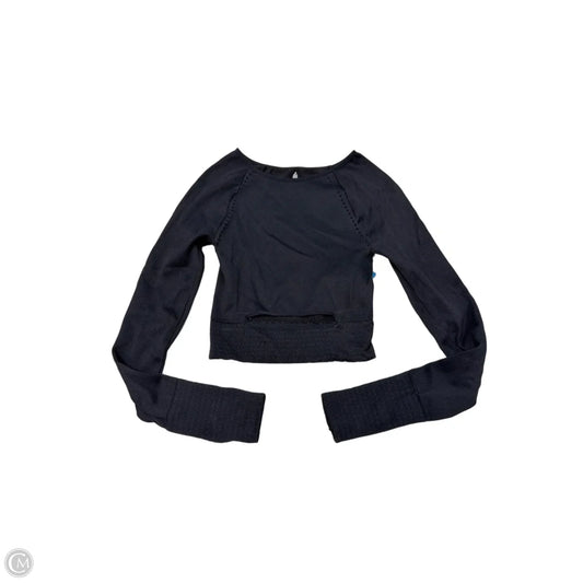 Athletic Top Long Sleeve Crewneck By Free People In Black, Size: M