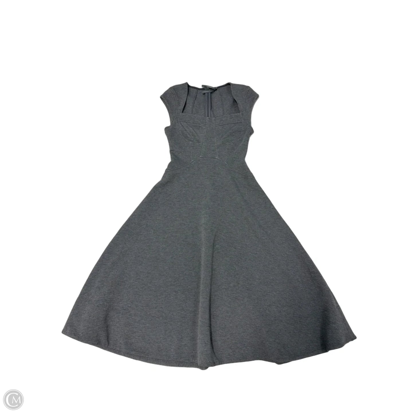 Dress Casual Midi By Anthropologie In Grey, Size: XS Petite