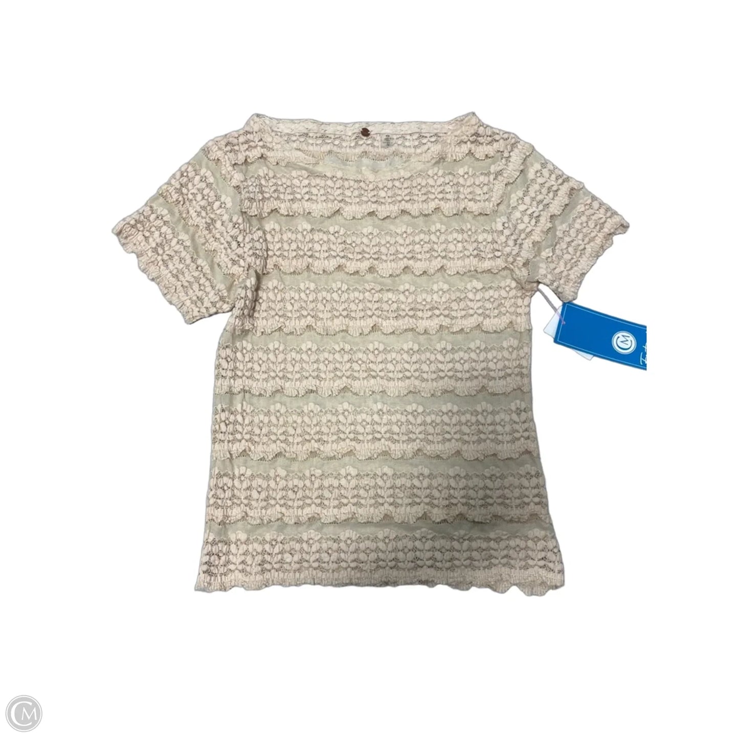 Top Short Sleeve By Free People In Cream, Size: M