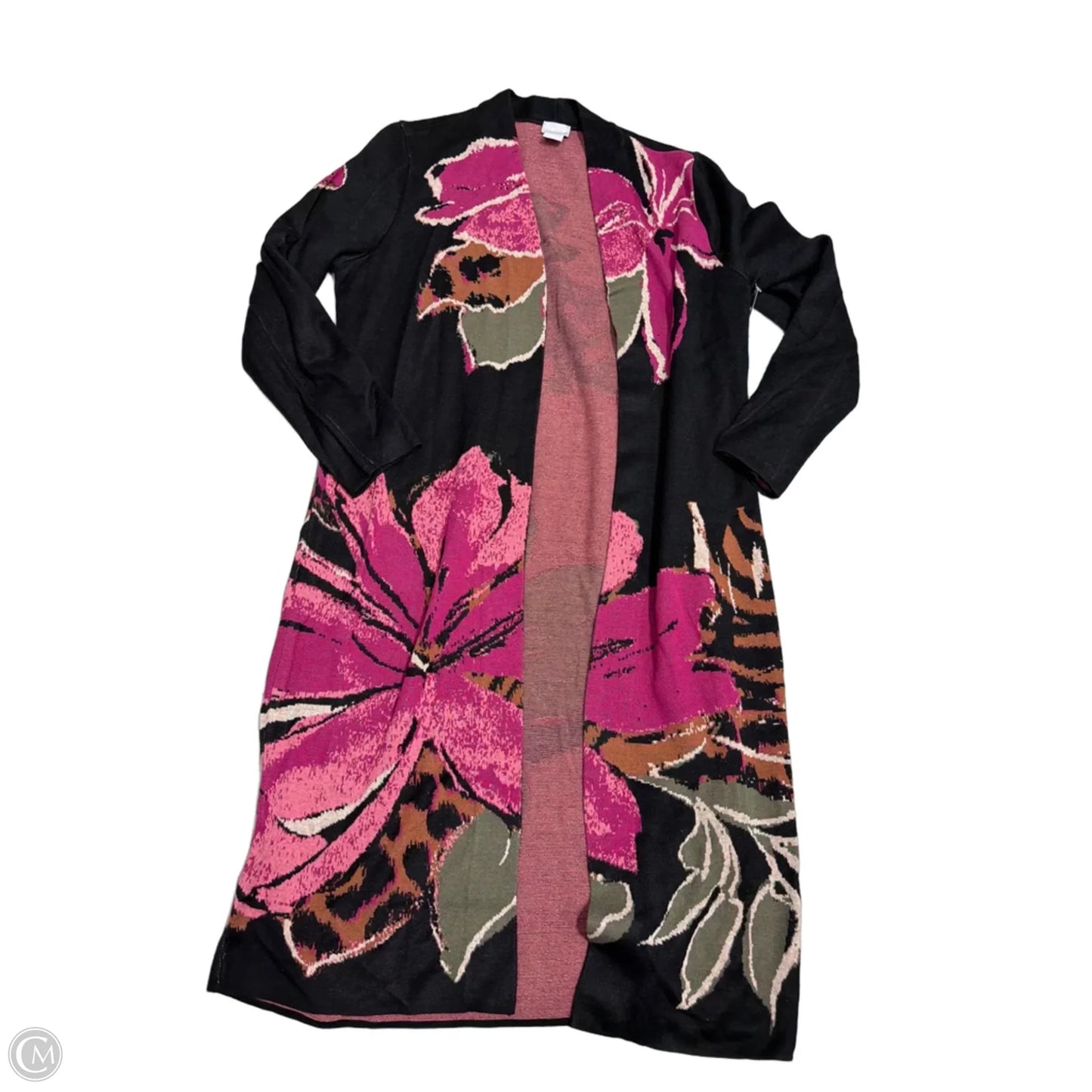 New! Sweater Cardigan By Chicos In Floral Print, Size: M