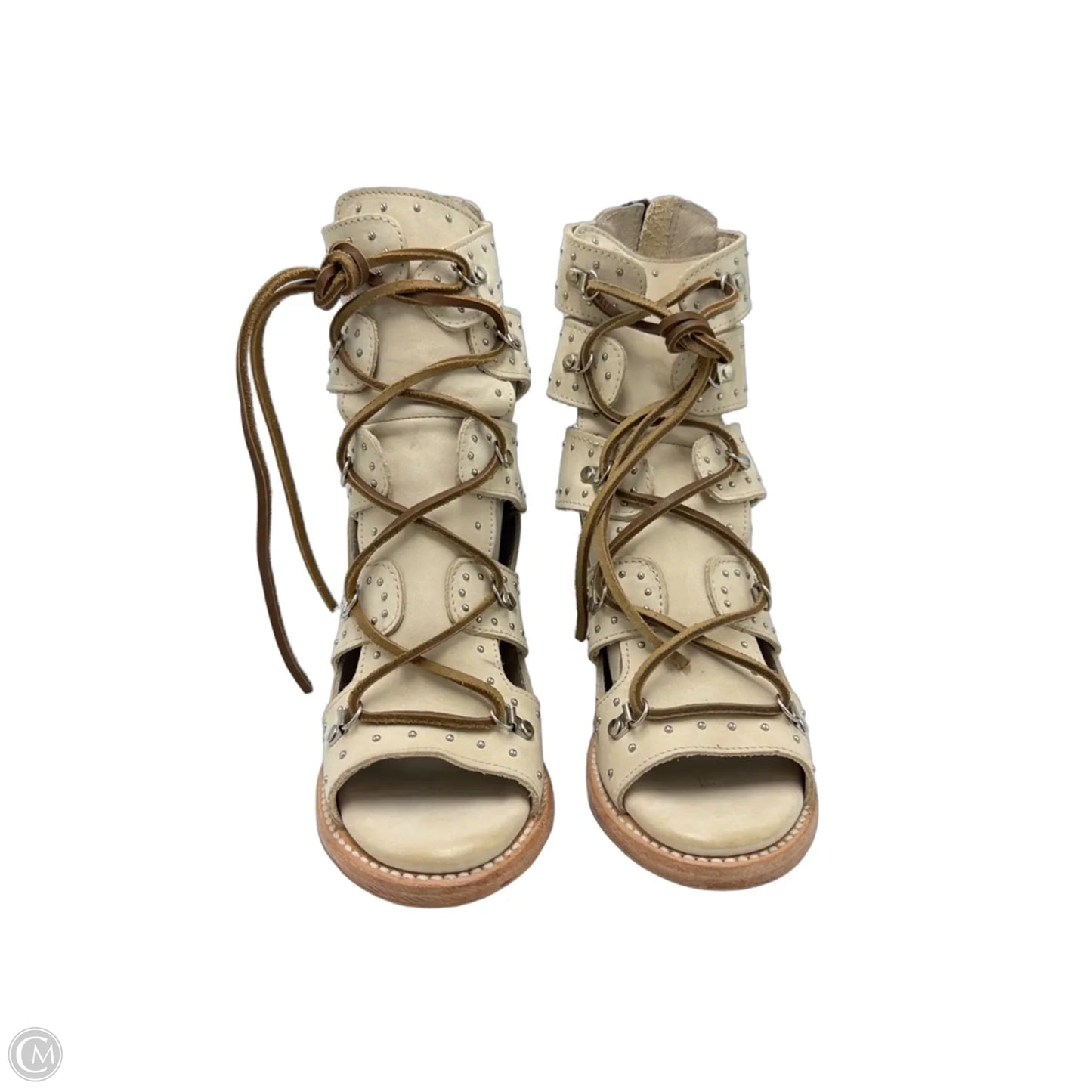 Shoes Heels Block By Freebird In Cream, Size: 9
