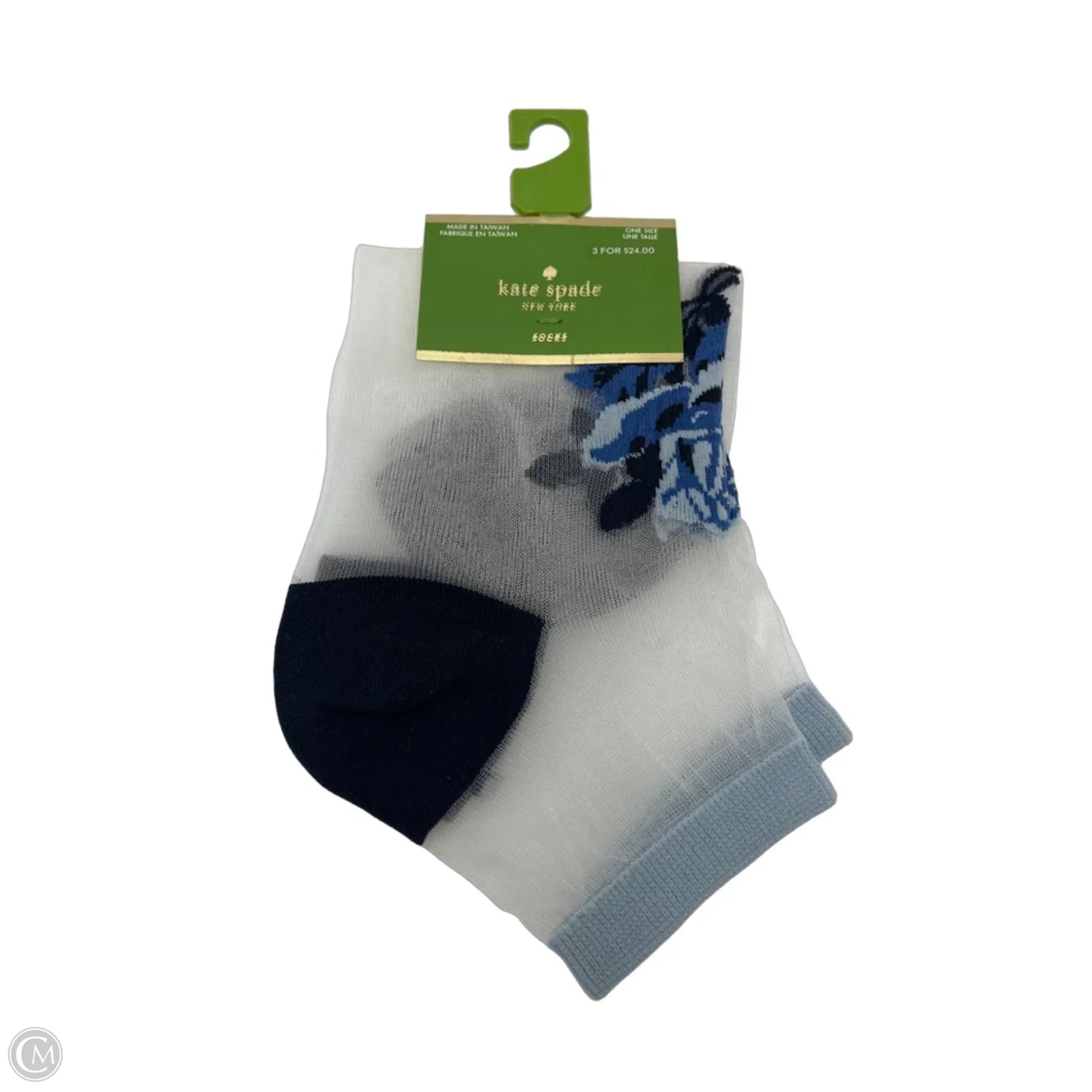 New! Socks Designer By Kate Spade In Navy, Size One Size