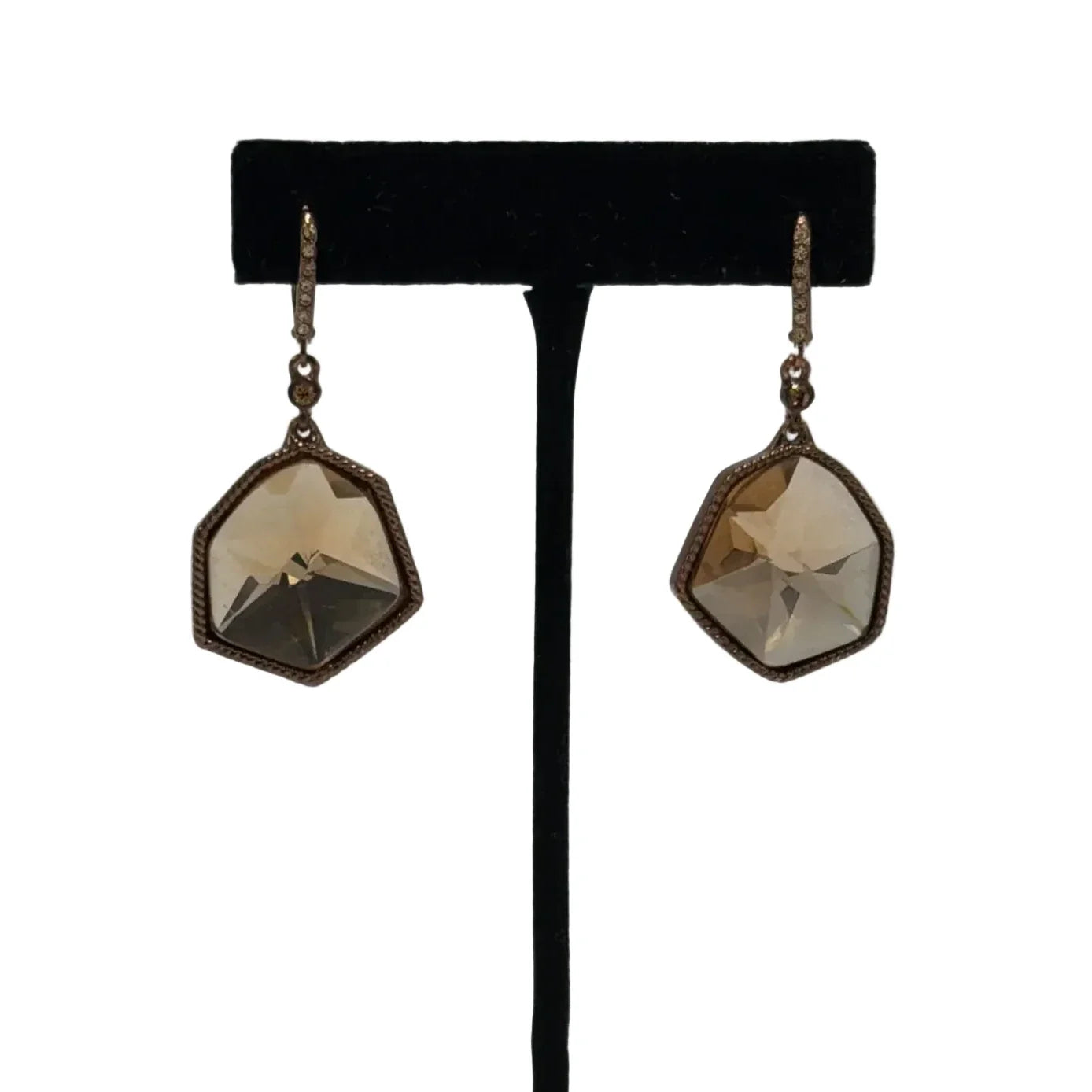 Givenchy Hexagonal Crystal Designer Drop Earrings