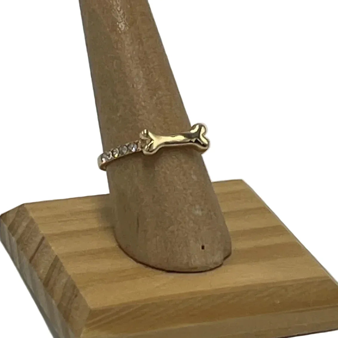 Dog Bone Ring in Gold, Size:
