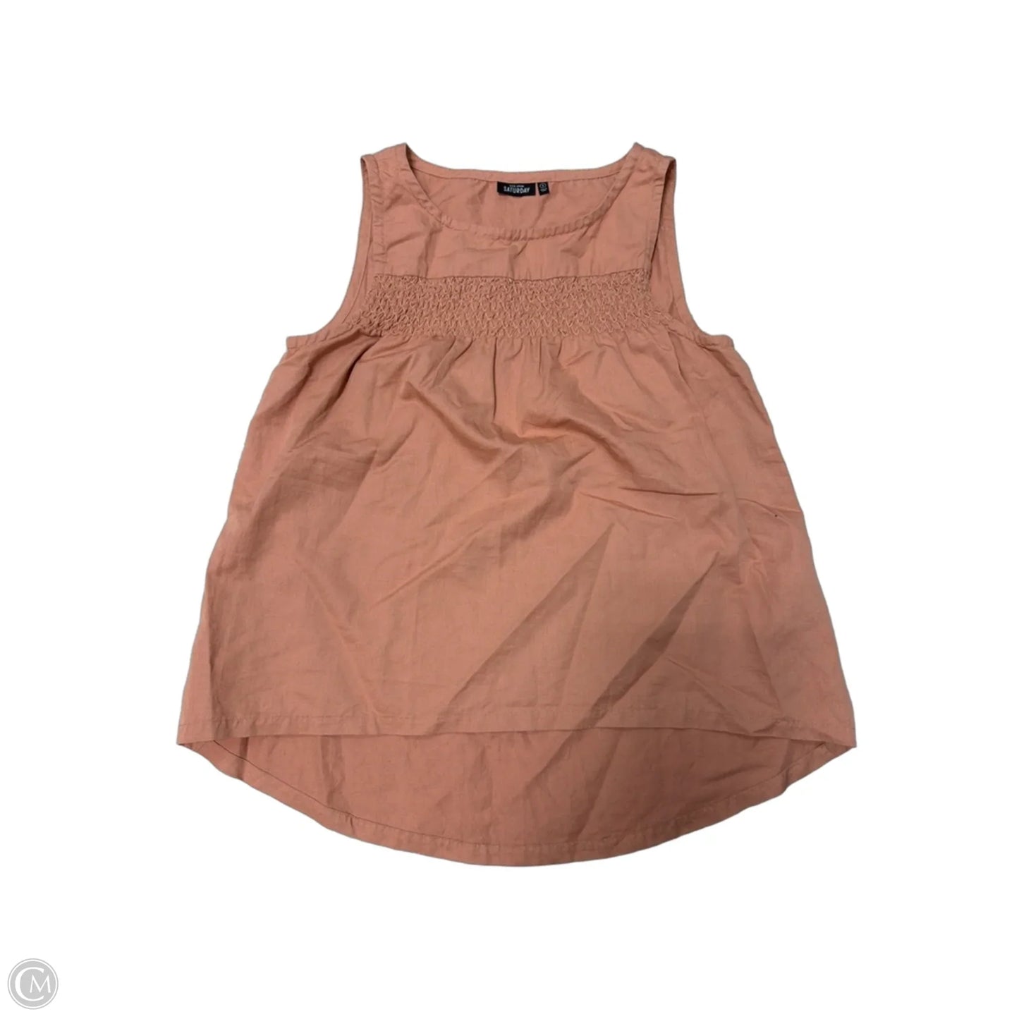 Top Smocked Sleeveless Designer By Kate Spade In Orange, Size: S