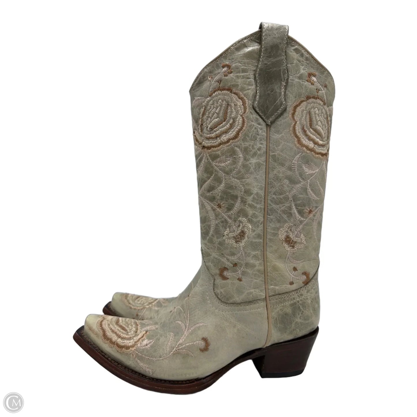Boots Ankle Heels Circle G By Corral In Green, Size: 7