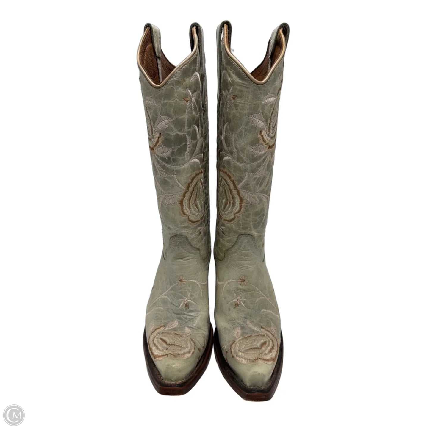 Boots Ankle Heels Circle G By Corral In Green, Size: 7