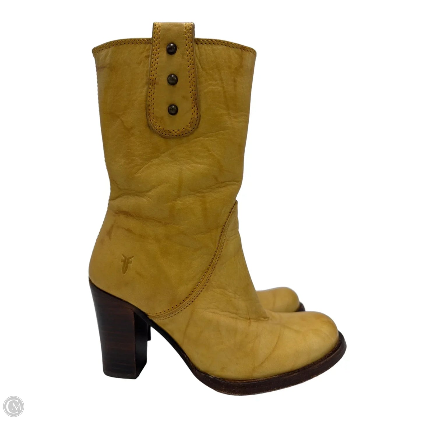 Boots Designer By Frye In Yellow, Size: 7