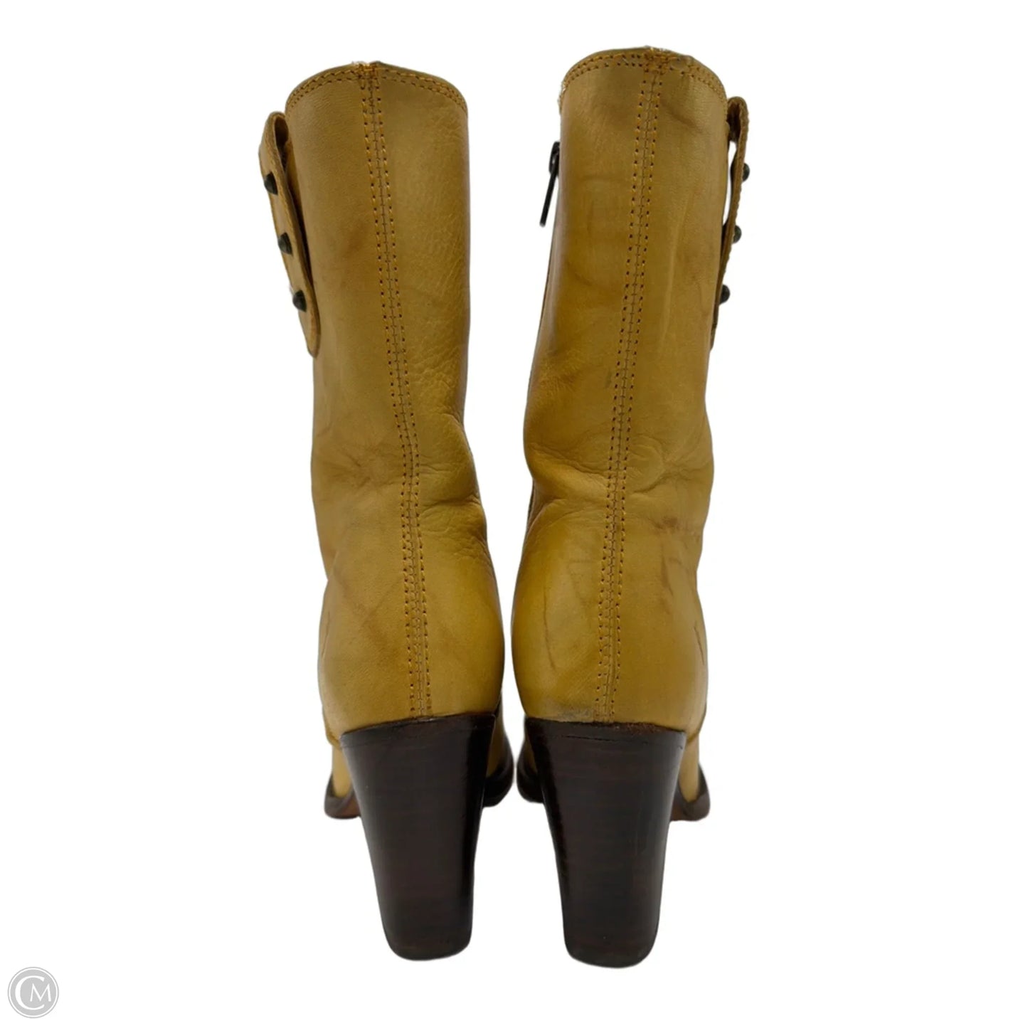 Boots Designer By Frye In Yellow, Size: 7