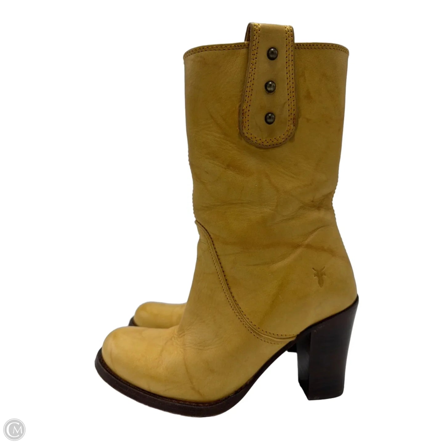 Boots Designer By Frye In Yellow, Size: 7