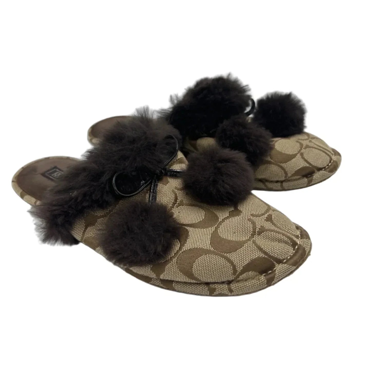 Slippers Designer By Coach In Brown, Size: 8