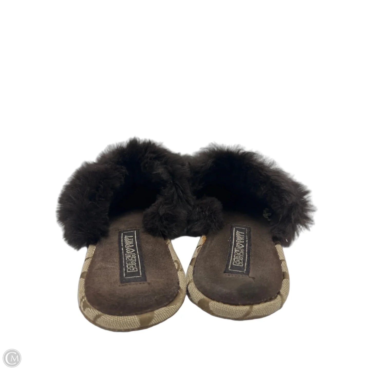 Slippers Designer By Coach In Brown, Size: 8