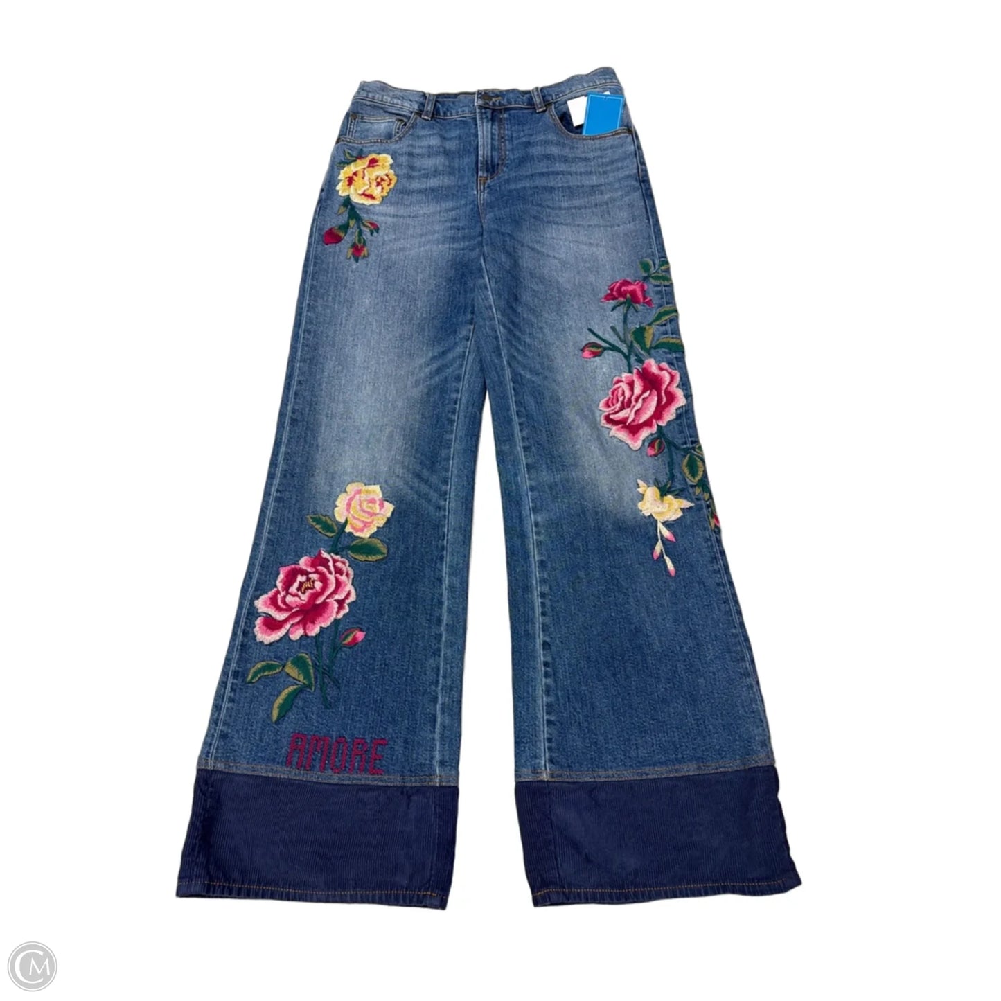 Johnny Was Cropped Wide Leg Amore Designer Jeans, Size: 4