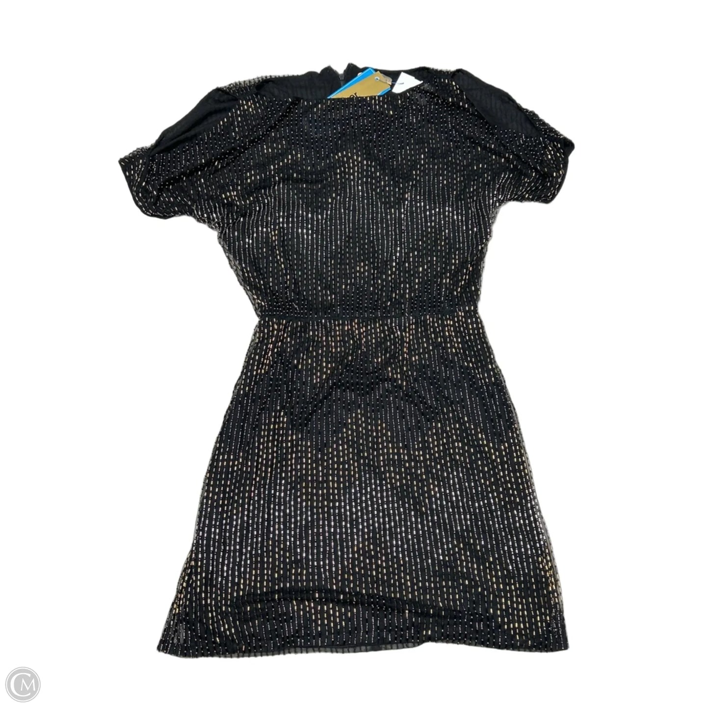 Dress Designer By Alice + Olivia In Black & Gold, Size: S
