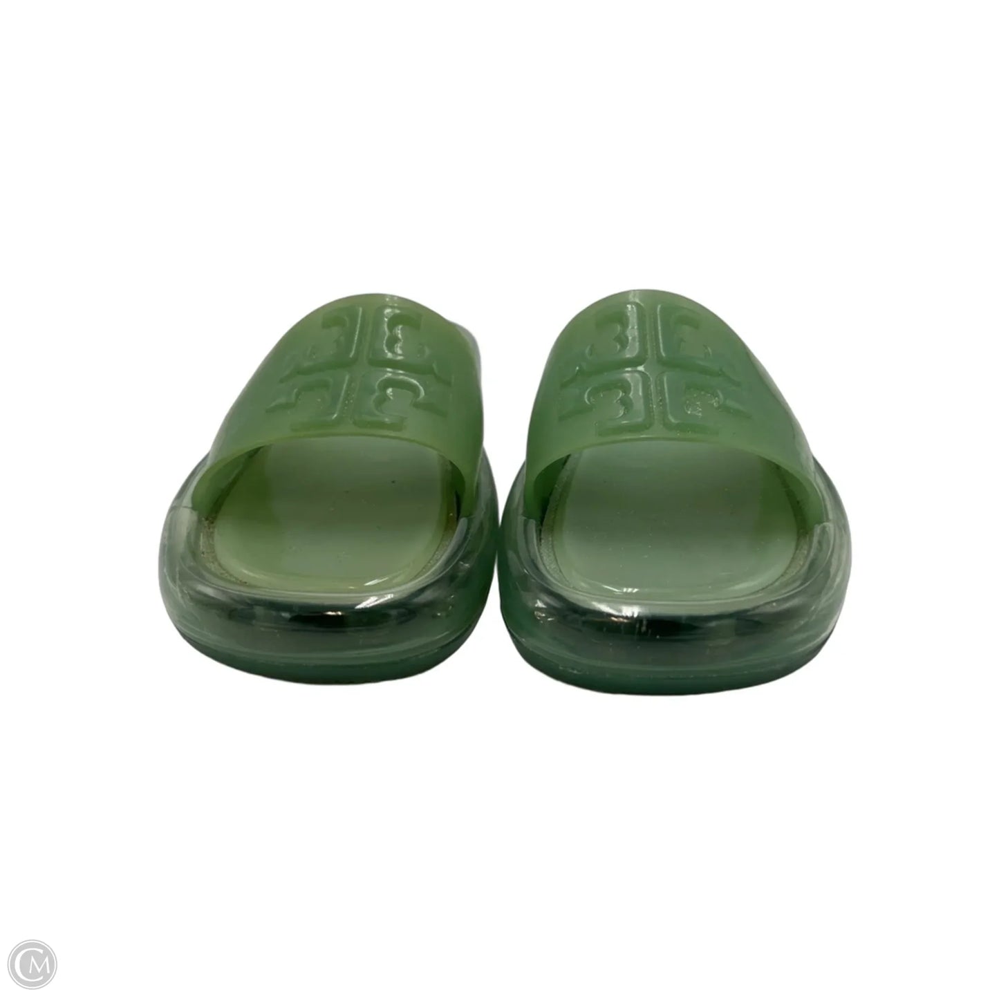 Tory Burch Bubble Slides Designed Sandals In Green, Size: 6