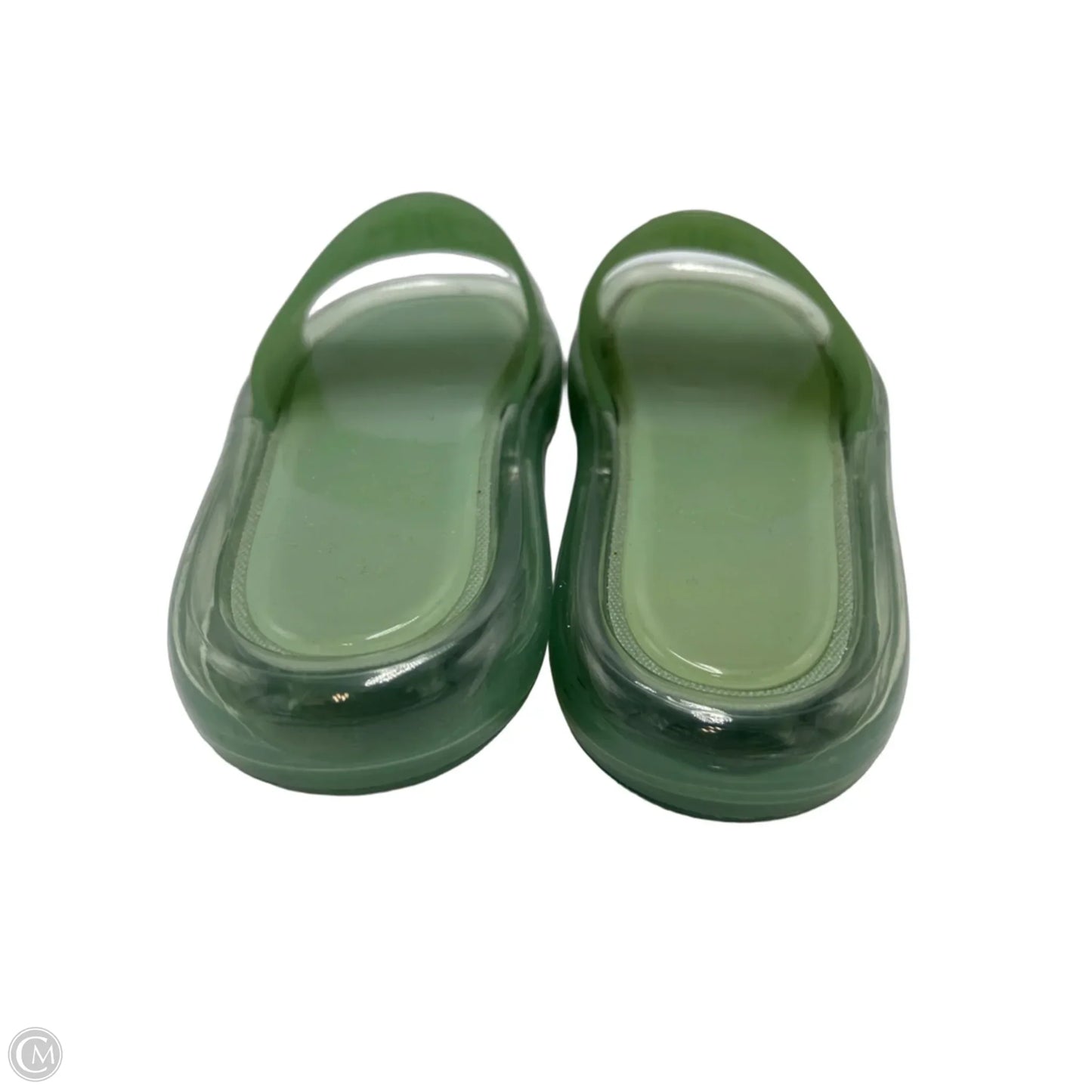 Tory Burch Bubble Slides Designed Sandals In Green, Size: 6