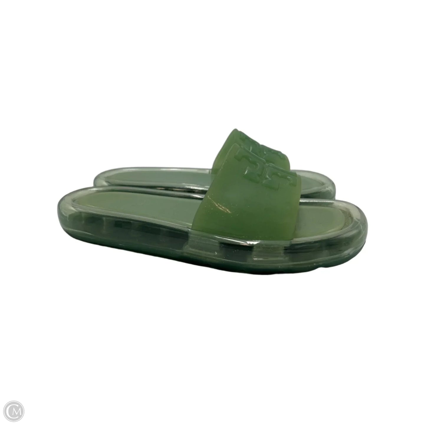 Tory Burch Bubble Slides Designed Sandals In Green, Size: 6