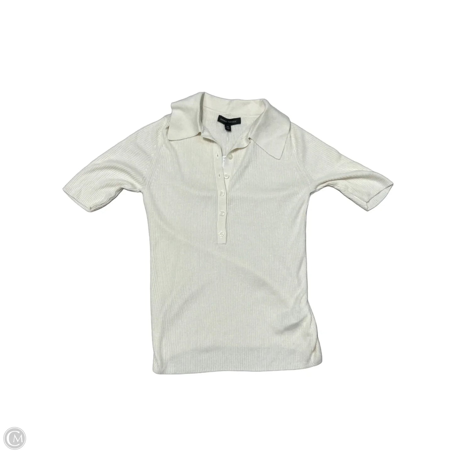 Top Short Sleeve By Banana Republic In Cream, Size: Xs