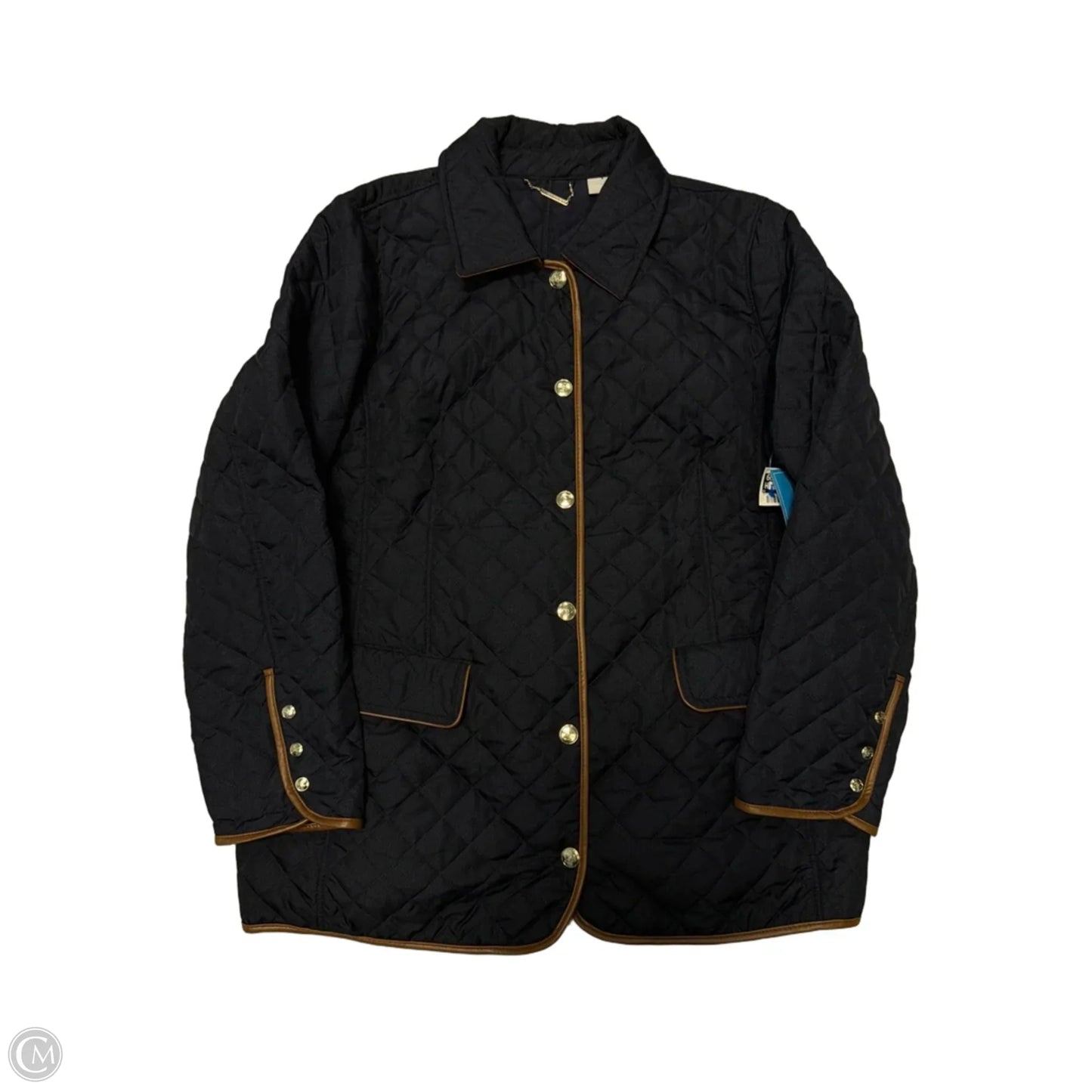 Coat Puffer & Quilted By Chicos In Navy, Size: Xl