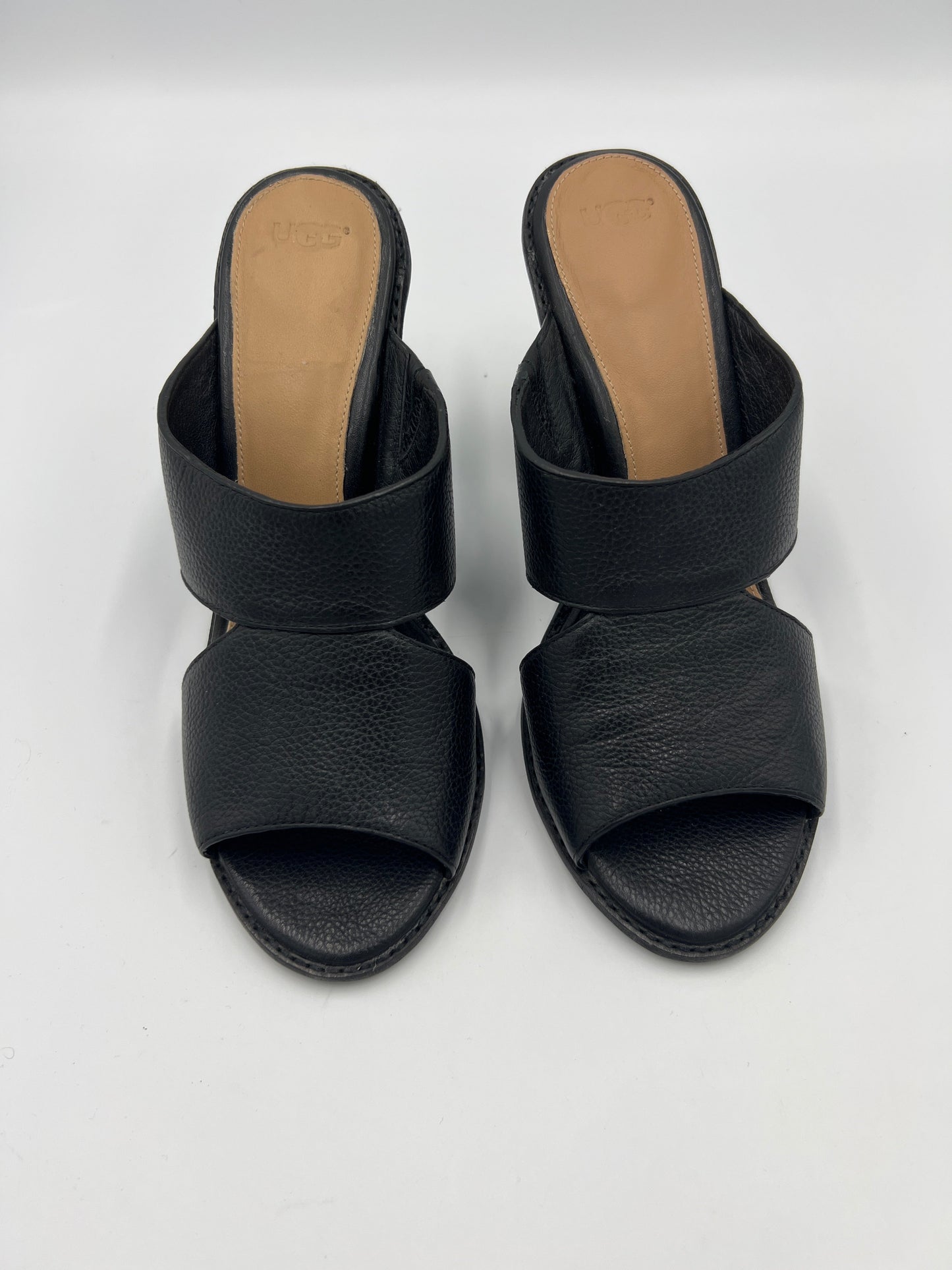 Black Shoes Heels Block Ugg, Size 10
