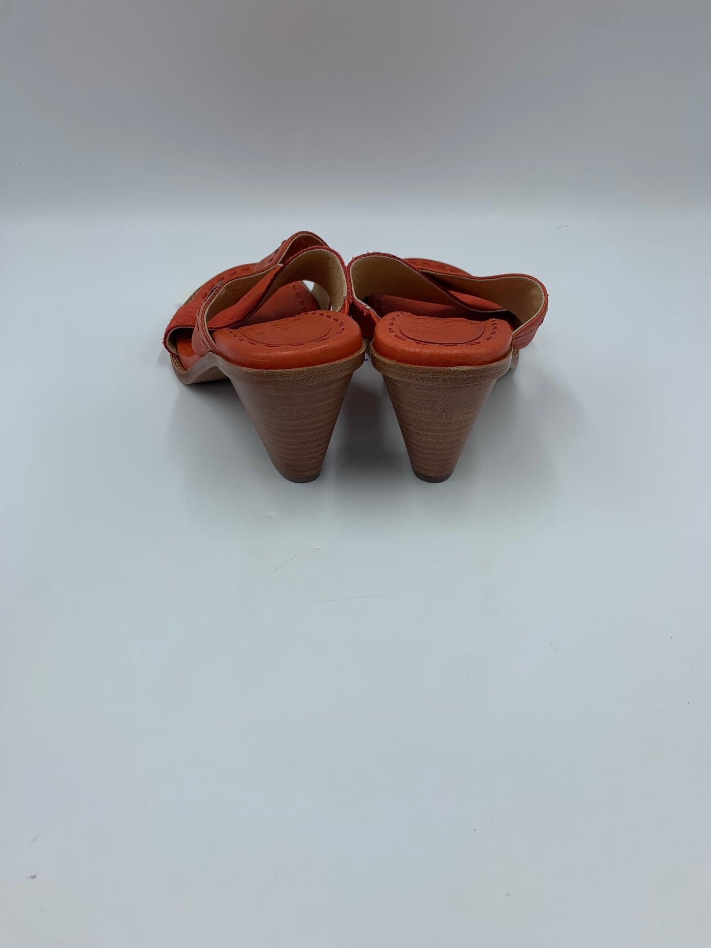 Orange Sandals Designer Frye, Size 6